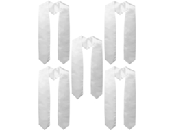 Conjunto De 5 Faixas De Formatura Em Poliéster Branco, Estilo Simples.