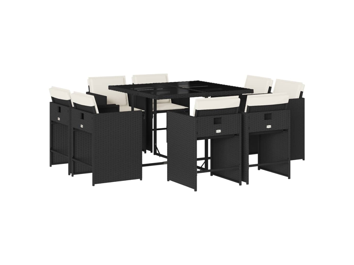 Garden Dining Set, Garden Dining Sets Vidaxl Preto Rattan / Vime (n/a)