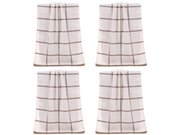 Conjunto de Toalhas de Mãos NEVEANCE Absorvente Banho Mão Rosto Algodão Bege - 4pcs (33x73cm)