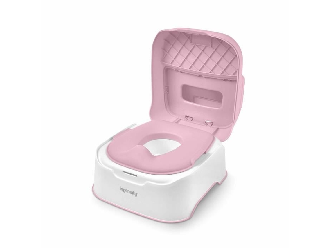 Ingeniosidade Escada E Penico De Aprendizagem Com Assento Removível, Antiderrapante, Assento Ergonômico, Rosa Ingenuity