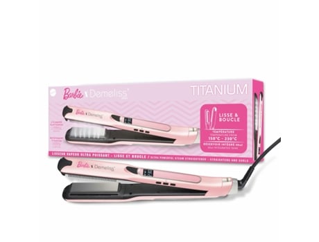 Ferro de Cabelo DEMELISS Barbie Edition Titanium V2 (Cor de Rosa)