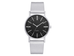 Relógio Feminino de Negócio Elegante com Pulseira de Silicone e Movimento de Quartzo (prata)