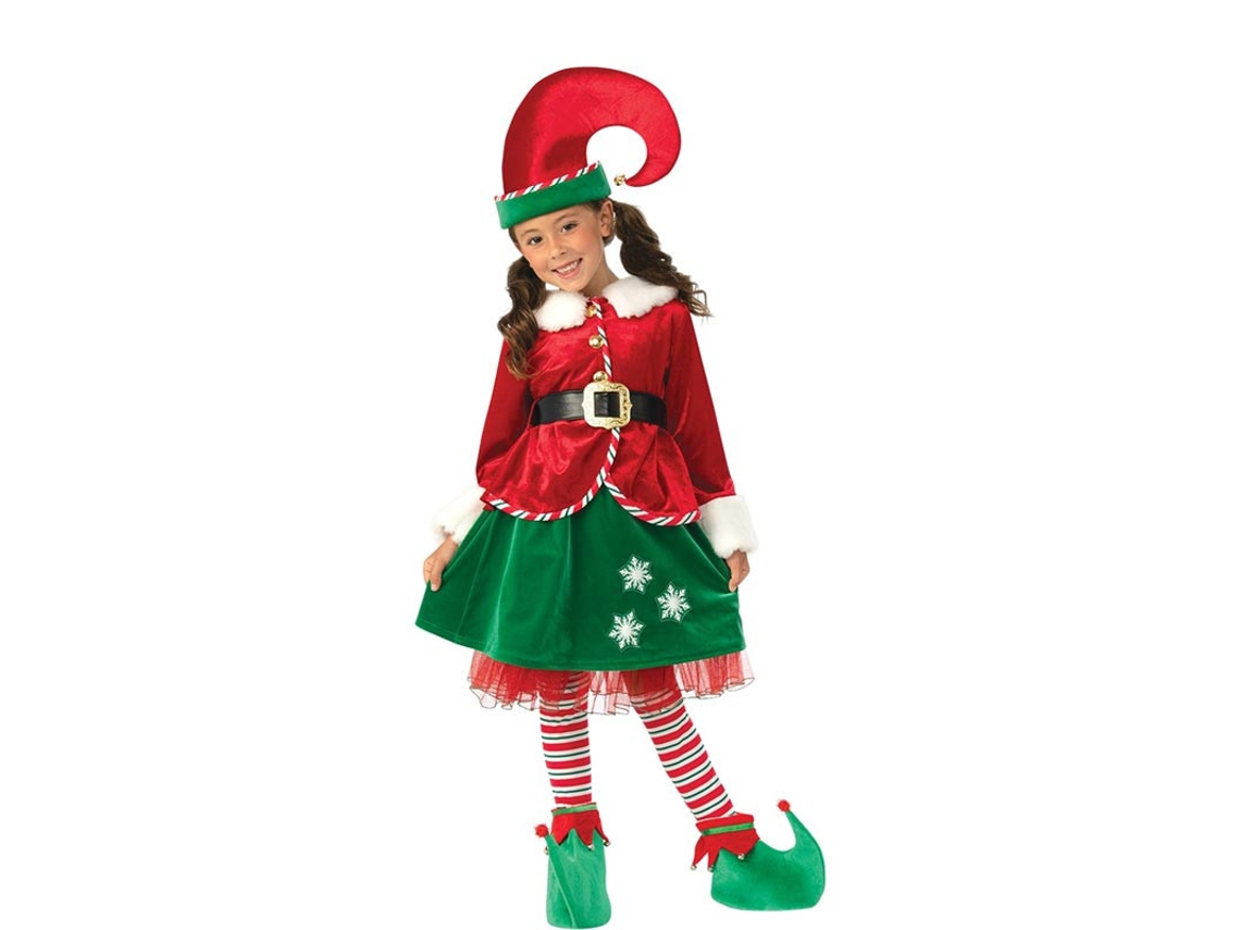 Fato de Elfo Ajudante do Papai Noel Deluxe com chapéu para menina