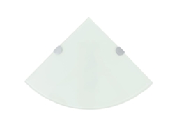 Vidaxl Prateleira Canto, Suportes Cromados, Vidro Branco 25x25cm