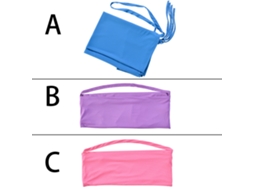 Toalha De Praia Macia Absorvente Rosa Para Piscina E Sol Com Bolsos E Laços Anti-deslizante 70x210cm