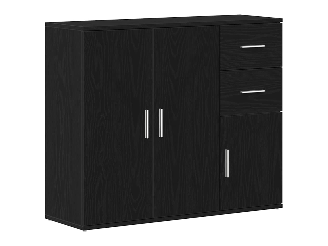 Aparador Carvalho Preto 91x29,5x75 Cm Madeira Engenheirada Vidaxl