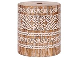 Conjunto 1 Base Para Chapéu De Sol Vidaxl Branco Madeira (ø34 X 40 Cm)