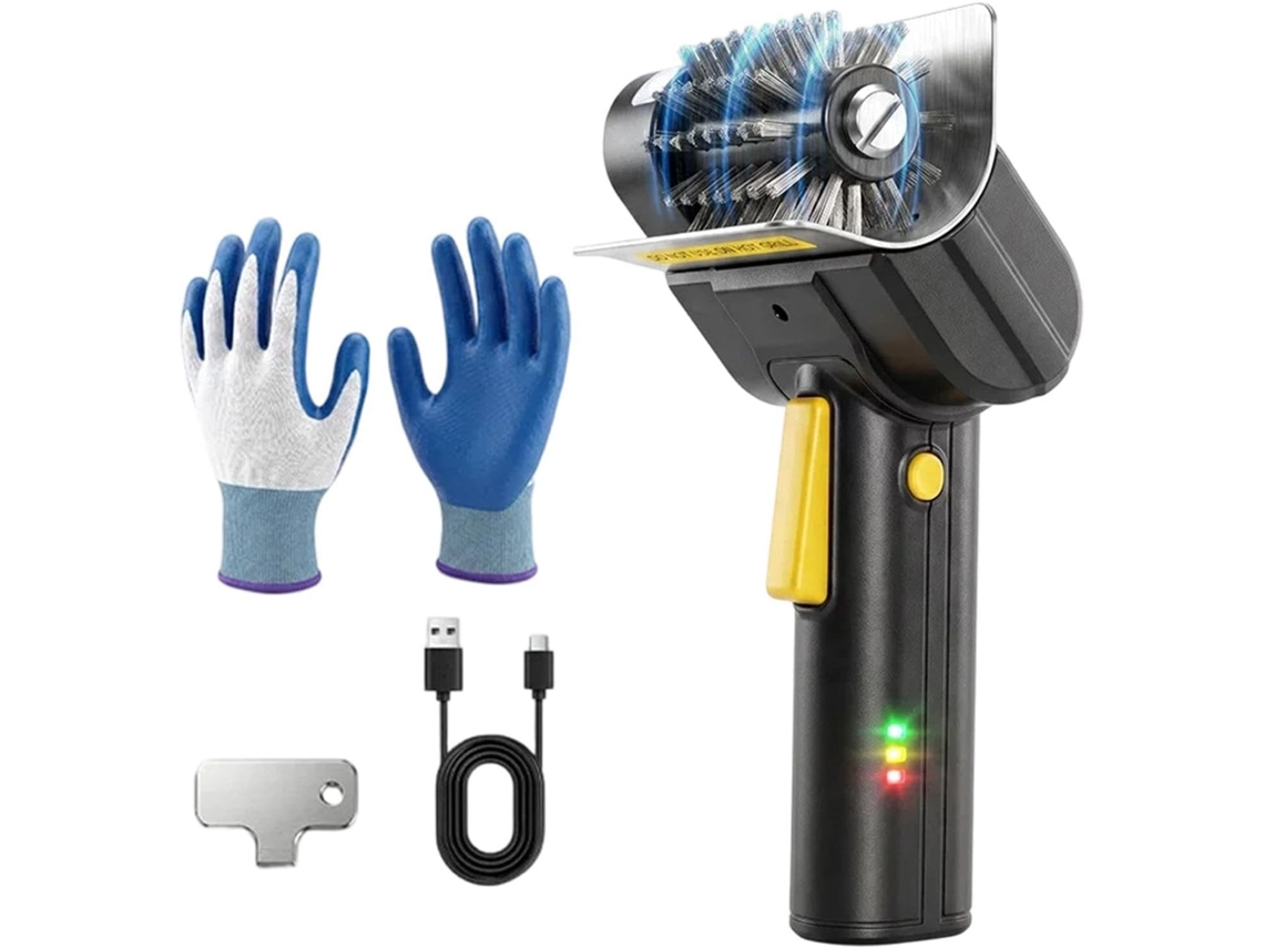 Escova Elétrica Para Churrasqueira Com Cabo Ergonômico, Sem Fio