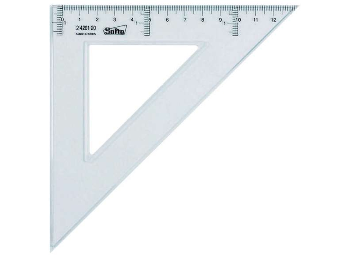 Escuadra De 20 Cm Cristal Papelería