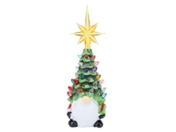 Mali enfeite de Natal Gnome Iluminado com Resina para Árvore de Natal Alivio de Estresse