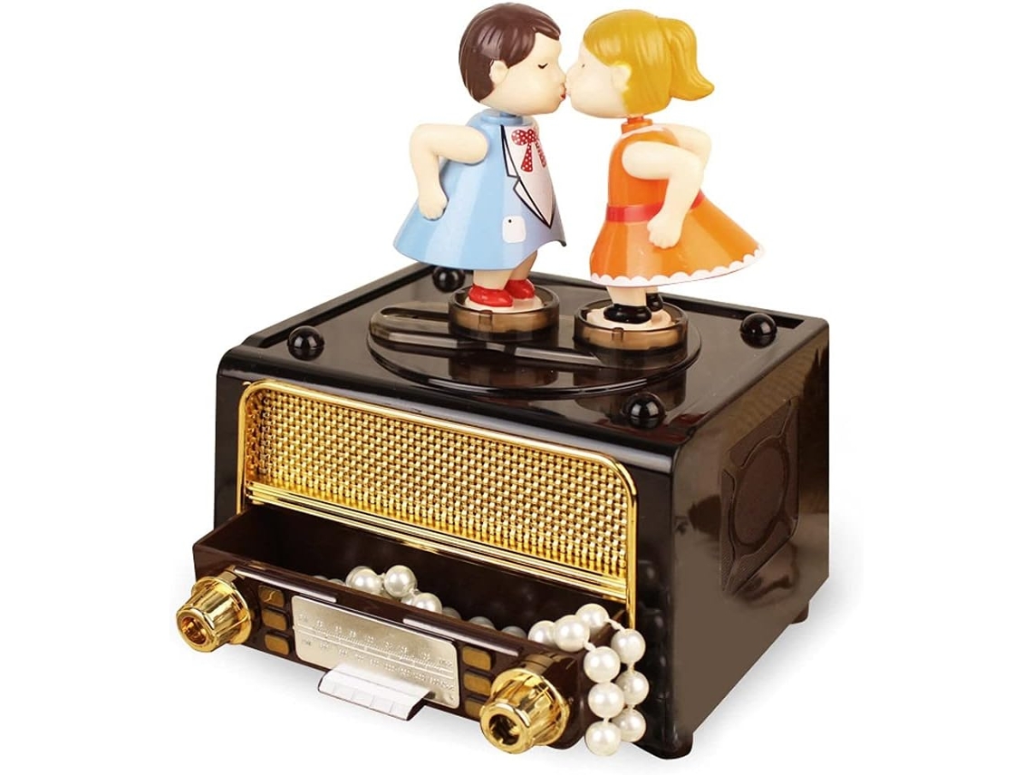 Caixa De Música Giratória Em Formato De Rádio Retrô Caixa De Música Criativa E Engraçada Aquaforge