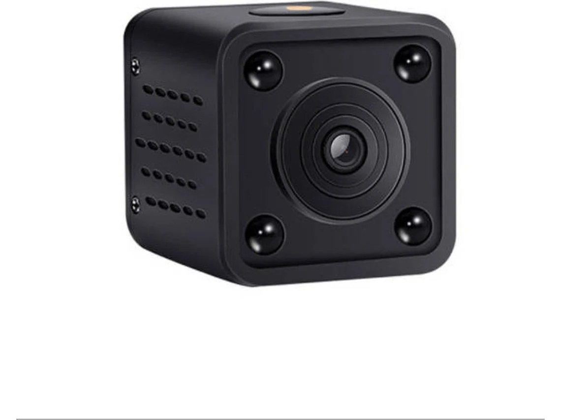 Mini câmera espiã portátil com Wi-Fi e aplicativo de detecção de movimento, ideal para escritório, apartamento, família, preto.