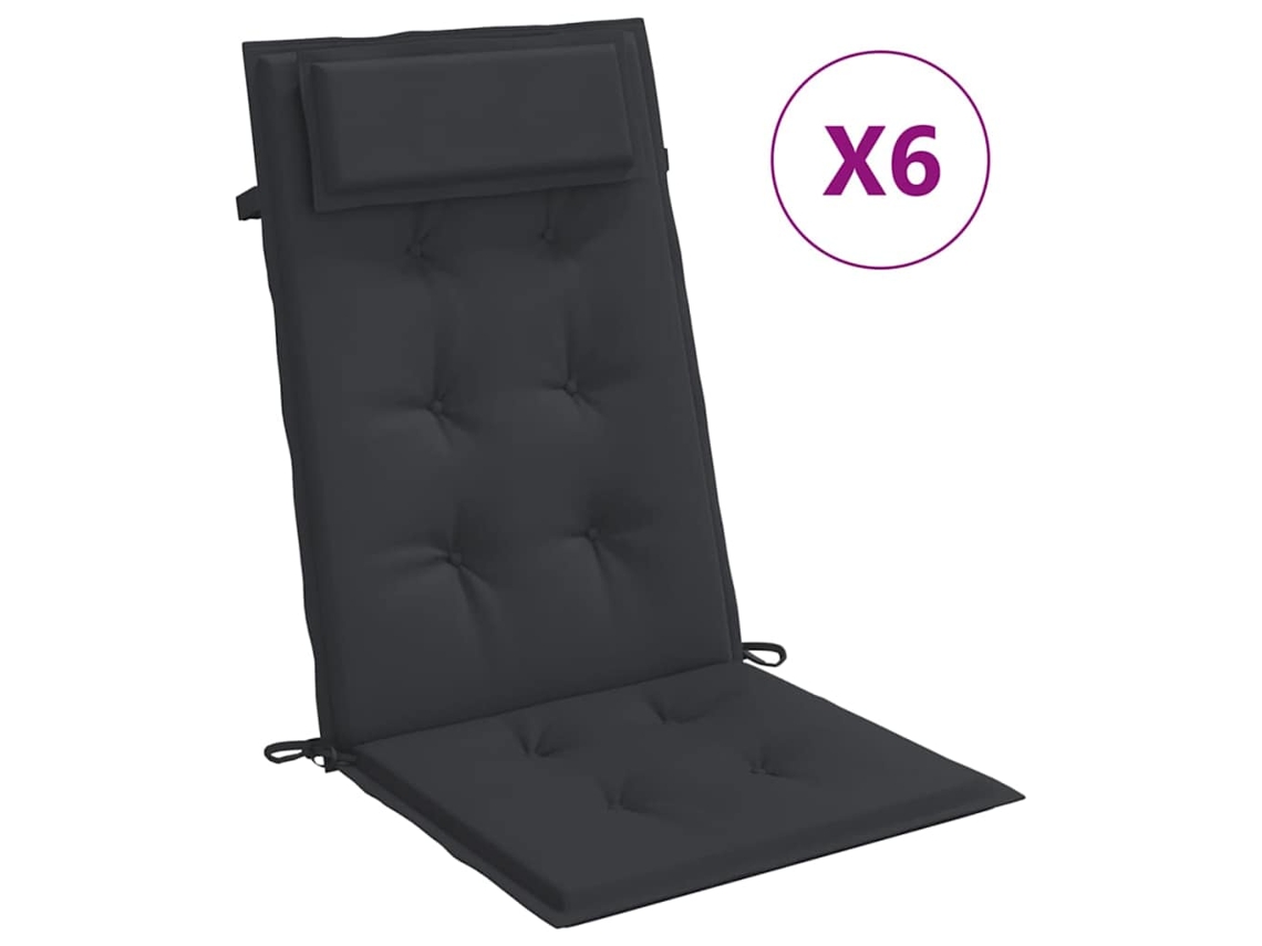 Highback Chair Cushion, Highback Chair Cushions Vidaxl Preto Tecido (n/a)