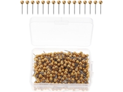 Homsfou Conjunto De 300-alfinetes Escritório Em Metal Dourado E Plástico, Design Compacto E Leve, Para Organização E