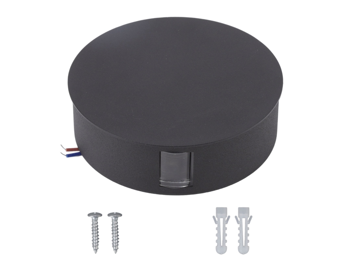 Luz de Parede Led Moderna Alumínio 6w Preta Jardim Quarto S/MARCA