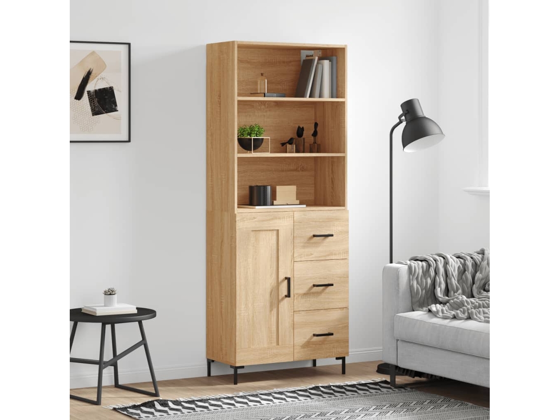 Vidaxl Armário Alto 69,5x34x180 Cm Derivados De Madeira Cor Sonoma