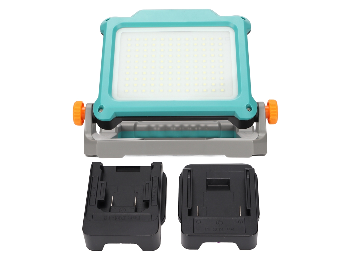 Luz de Trabalho Led 60w Recarregável Sem Fio 3000lm com 3 Modos Compatível com Bosch Stanley Milwaukee Porte