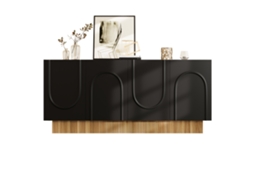 Aparador Moderno 4 Portas U 160x75x38cm Armazenamento