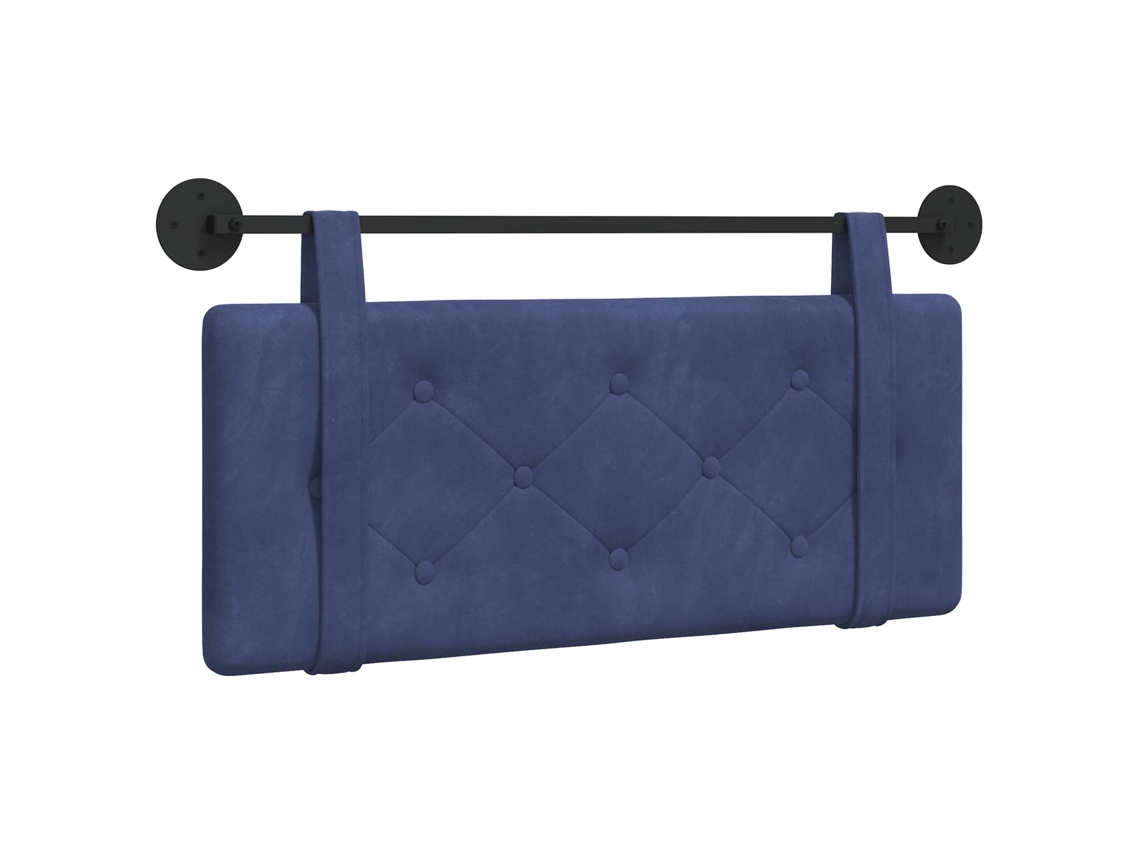 Conjunto 1 Cabeceira Suspensa Vidaxl Azul Veludo (110 X 55 X 5 Cm)