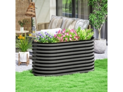 Canteiro Em Aço Empilhável E Encaixável 160x80x80cm, Recipiente Para Hortaliças, Jardim, Varanda E Terraço, Flores E Plantas