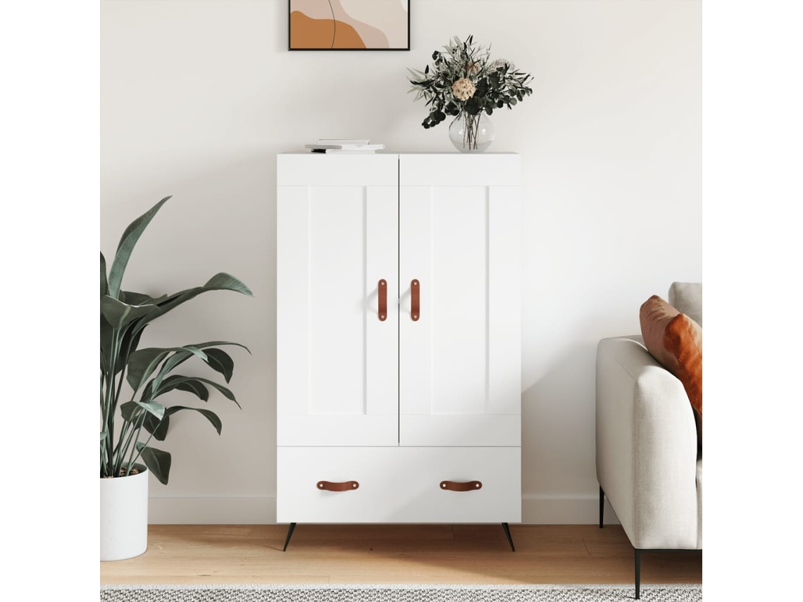 Vidaxl Aparador Alto 69,5x31x115 Cm Derivados De Madeira Branco