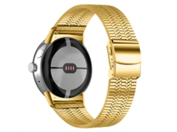Bracelete de Aço Inoxidável 5 Contas para Google Pixel Watch Ouro