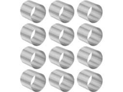 Conjunto de 12 aros pequenos e redondos em aço inoxidável para assar.