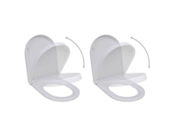 Vidaxl Tampos Sanita Com Tampas De Fecho Suave 2 Pcs Plástico Branco
