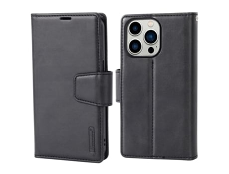 Capa Para Iphone 15 Pro Hanman Pele Sintética Magnética Preto