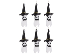 6 Peças de Fantasma Pendurado de Halloween para Decorações de Halloween ALLINLESS