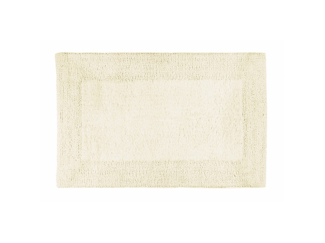 Tappeto Bagno Fazzini Di Puro Cotone Reversibile 50x80 Panna