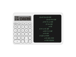 Calculadora De Escritório (branca) Com Tablet De Escrita Lcd E Suporte.