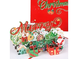 Cartão Pop Up de Feliz Natal Cartão 3D Artesanal com Envelope NEVEANCE