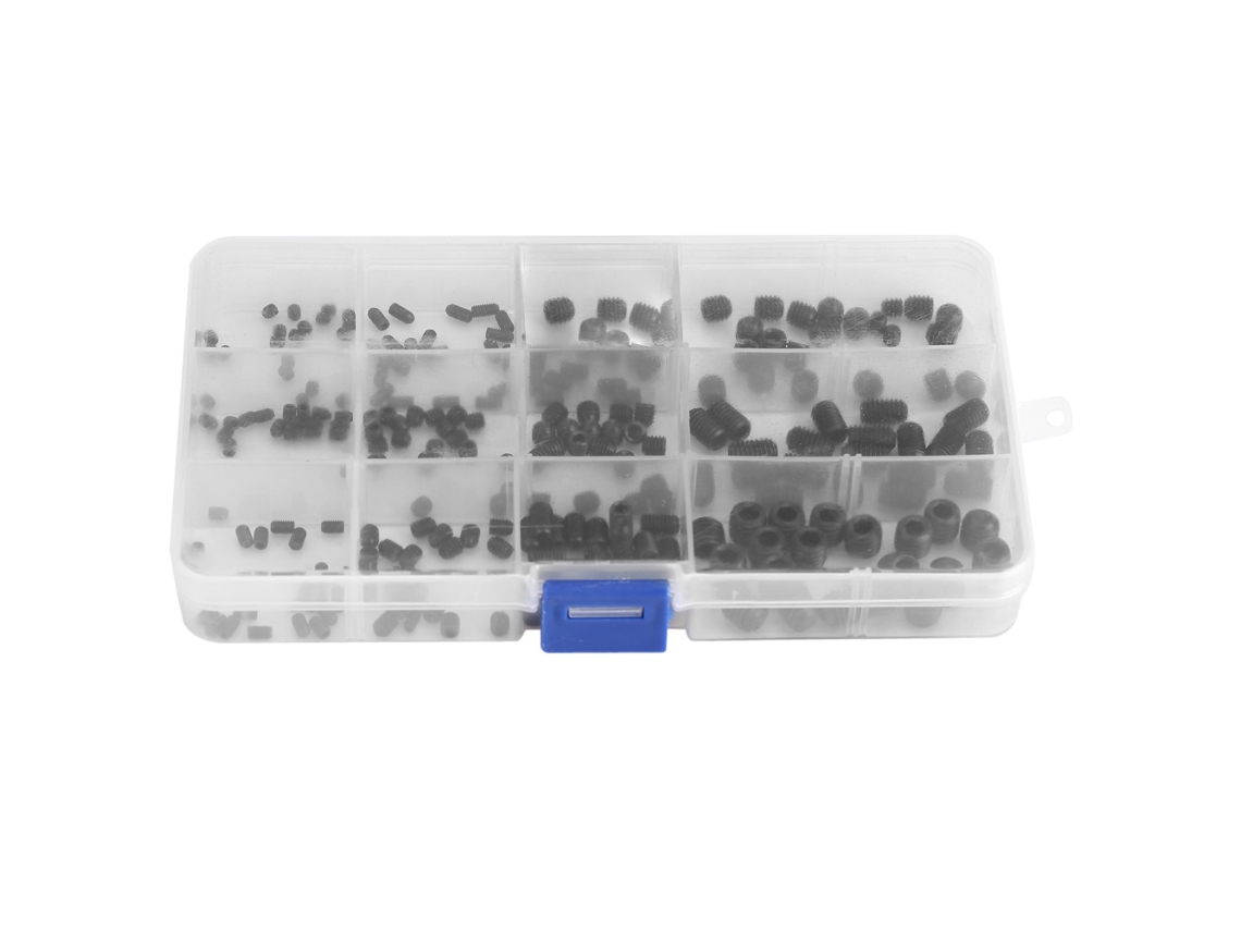 Kit De Parafusos Hexagonais De Aço Carbono 240pcs Com Estojo Plástico