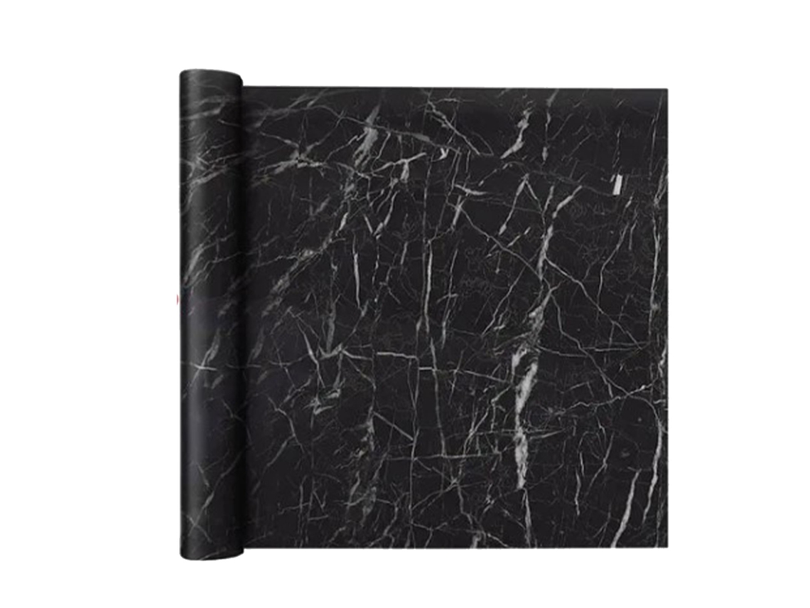 Papel de Parede Marbled Preto 40x300cm | S/MARCA