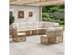 Vidaxl Conjunto De Sofás Para Exterior Natural Poliéster
