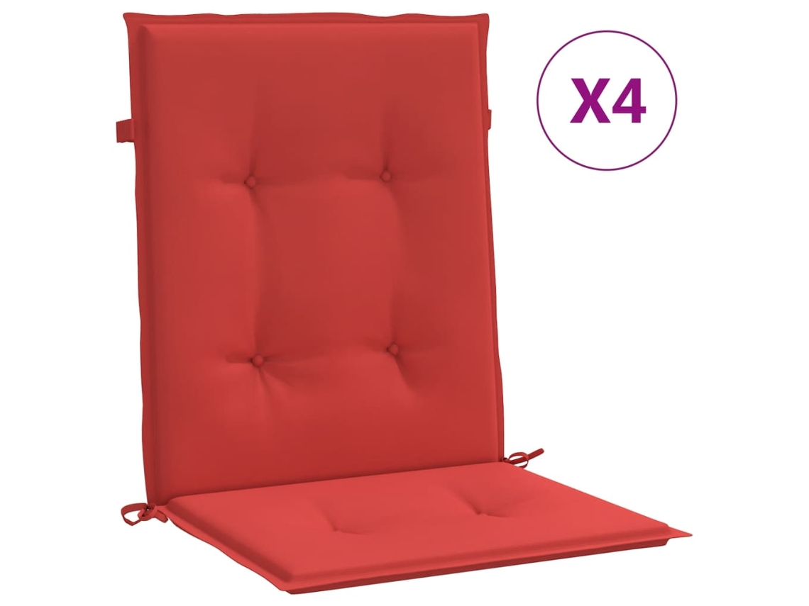 Lowback Chair Cushion, Lowback Chair Cushions Vidaxl Vermelho Tecido (100 X 50 X 3 Cm)