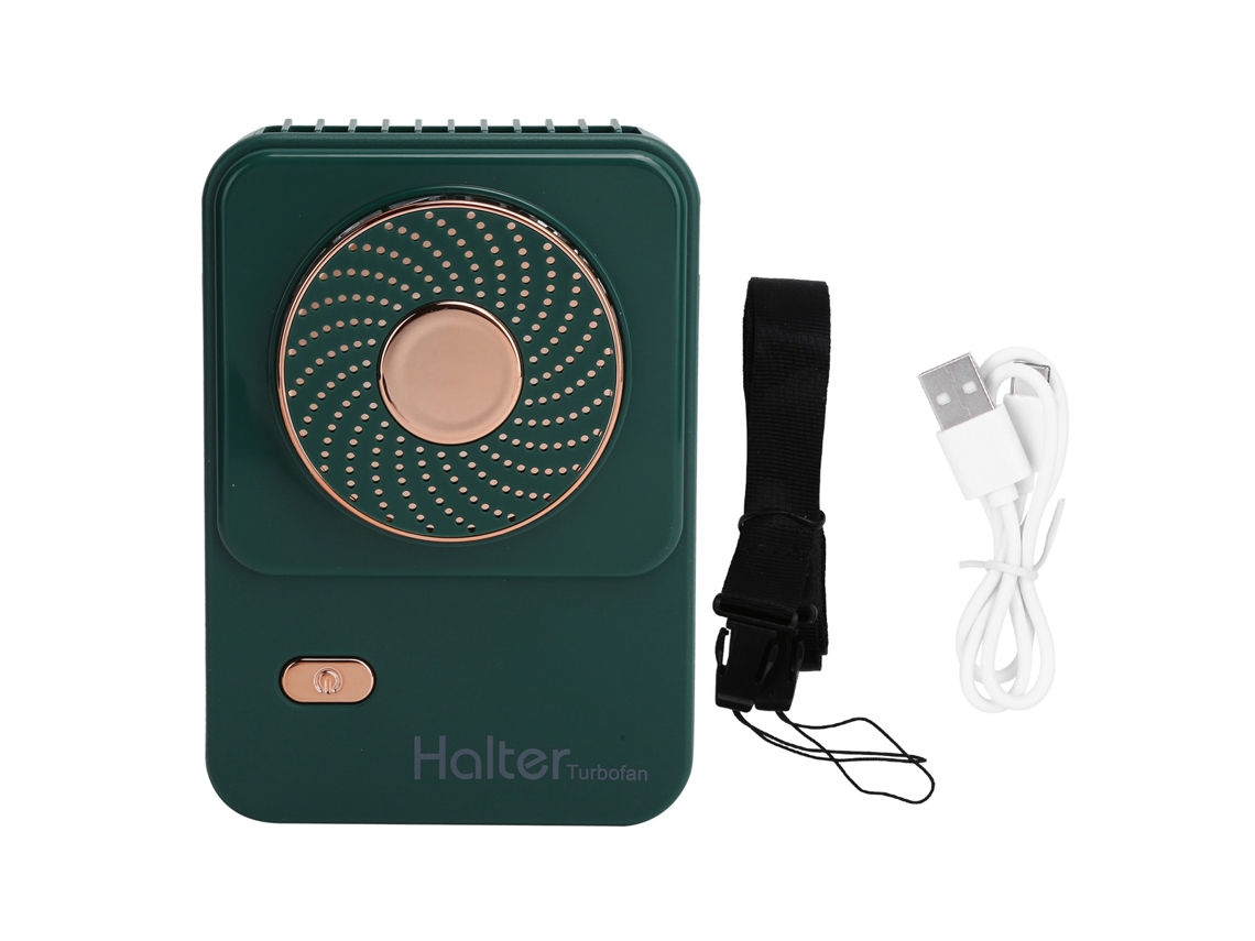 Ventilador Portátil de Pescoço 3 Velocidades Usb Verde