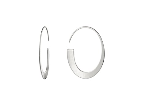 Earcandy Gondola Hoops Com Formato Oblíquo, Feito De Prata Esterlina 925. Joias Earcandy