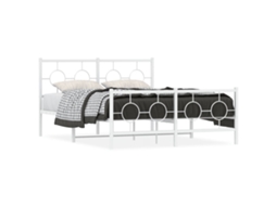 Bed Frame, Bed Frames Vidaxl Branco Aço (140 X 190 Cm)