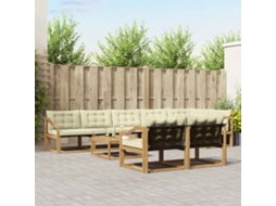 Vidaxl Conjunto De Sofás Para Exterior 9 Unid. Branco E Creme