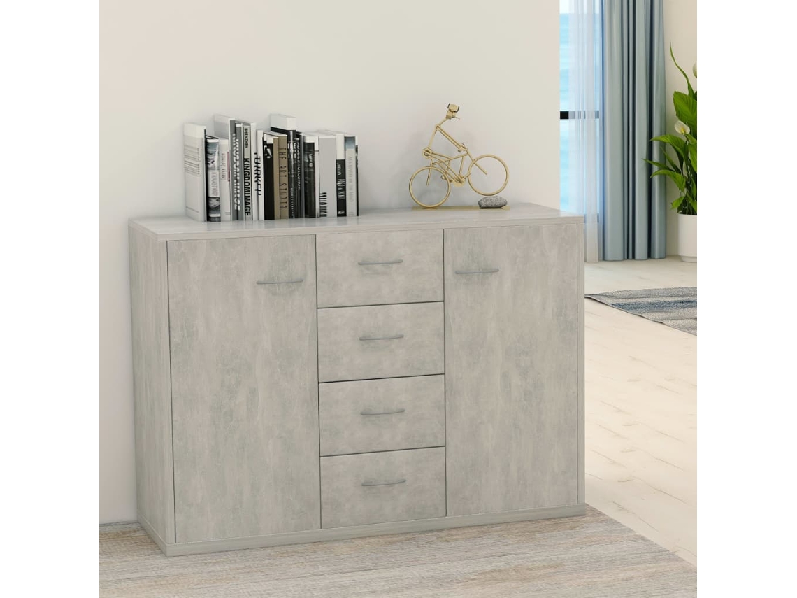 Aparador 88x30x65 cm Contrachapado Gris Cemento