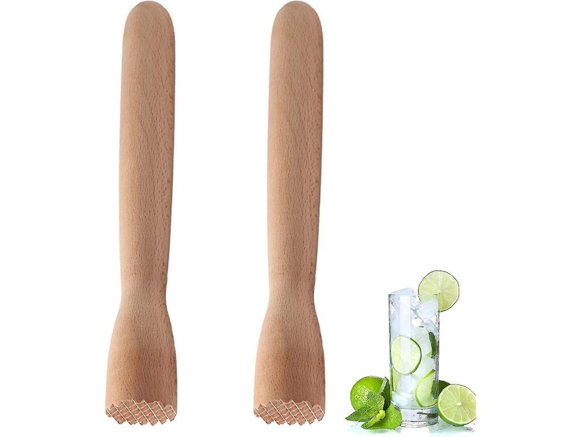 2026 2 Muddlers de Madeira para Coquetel Mojito Higiénicos Fáceis de Usar e Limpar 21 Cm