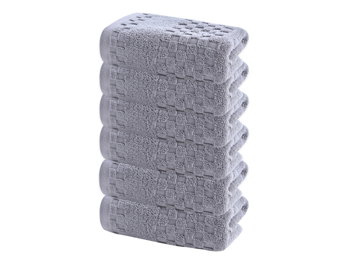 Conjunto de Toalha RNEMITERY Banho Macias Cinzas Família Altamente Absorventes Algodão Cinzento - 6pcs (Tamanho Único)