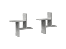 Conjunto de 2 Prateleiras de Parede Derivados de Madeira Cinza Cimento MAISON EXCLUSIVE