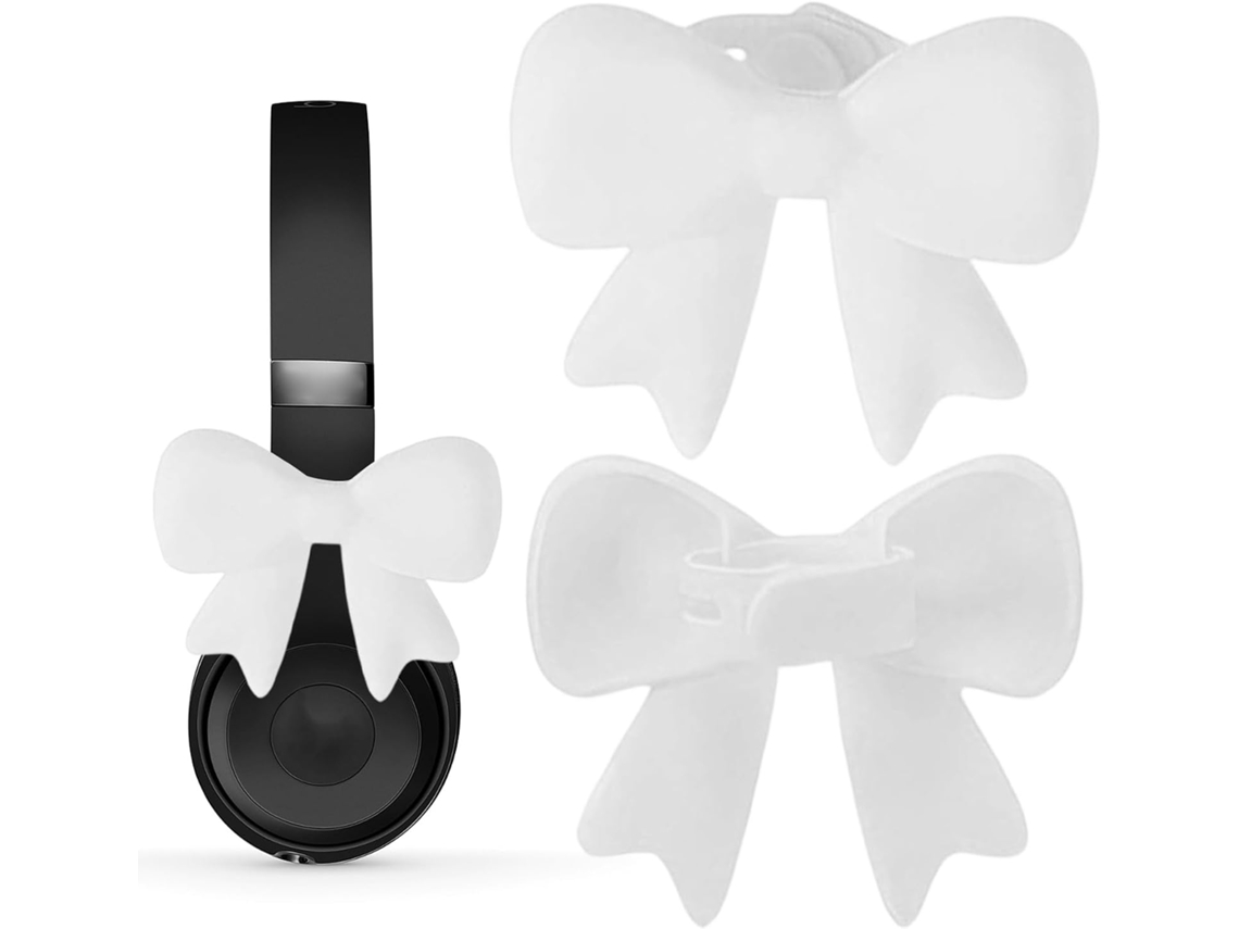Enfeite Genérico Para Fones De Ouvido Em Formato Laço, Feito De Silicone 3d, Ideal Para Cosplay – Pacote Com 2 Unidades
