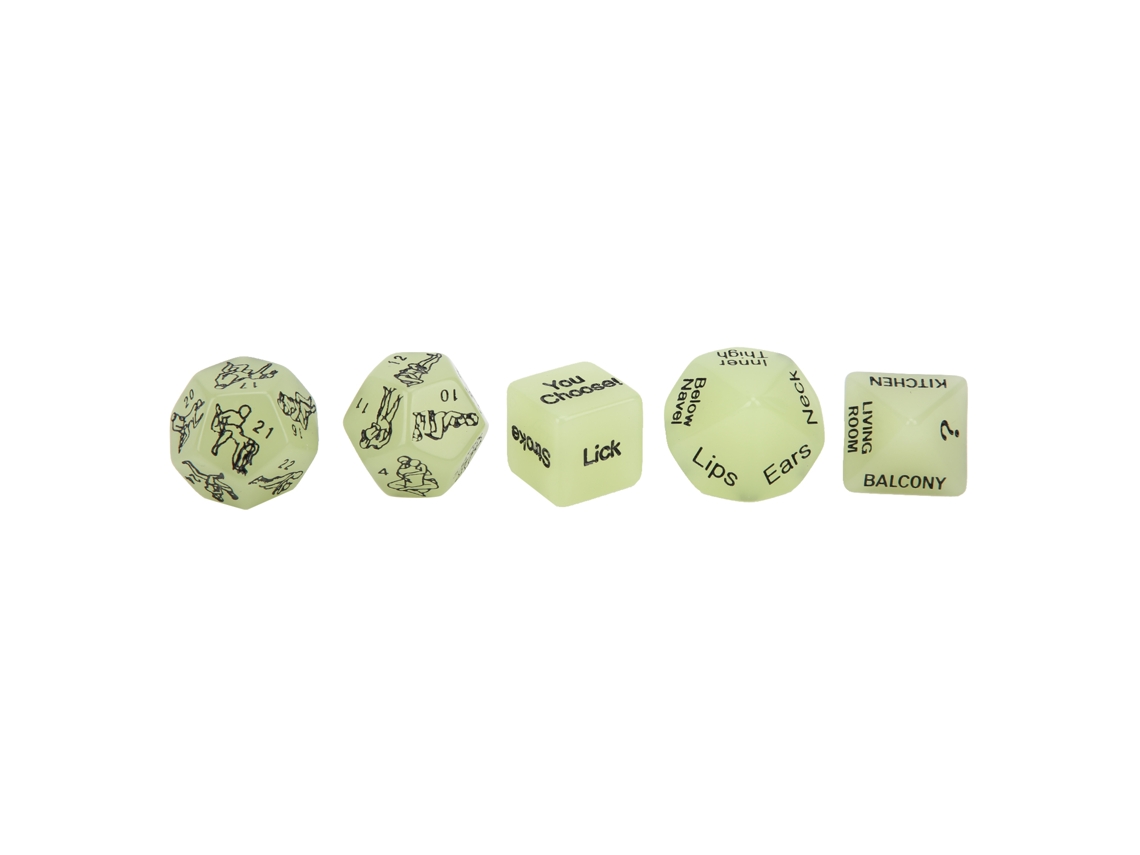 Walshlxq 5pcs Dados de Pareja para Juegos Eróticos Con Múltiples Poses, Dados Luminosos para Fiestas de Soltero Y San Valentín