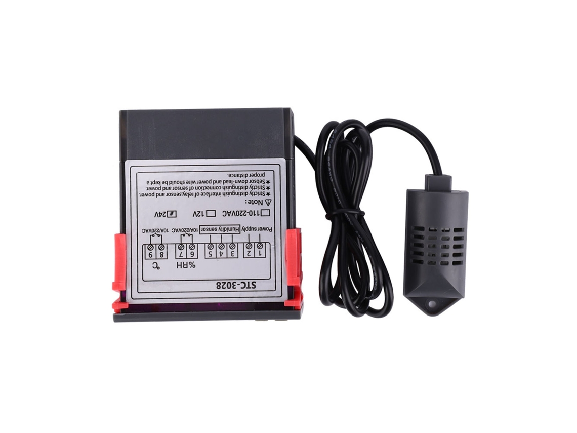 Termostato controlador de temperatura e umidade com tela digital sensor integrado 24V STC 3028 S/MARCA