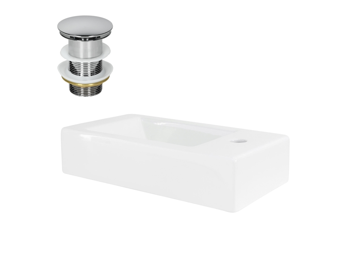 Lavatório ML-DESIGN (46 x 26 x 11 - Cerâmica - Branco)