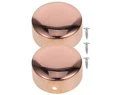 2 Bouchons Dextrémité de Barrière Ronde En Acier Inoxydable Pour Barrières En Bois Ou En Plastique, Couleur Or Rose 5x5cm Oro Rosa
